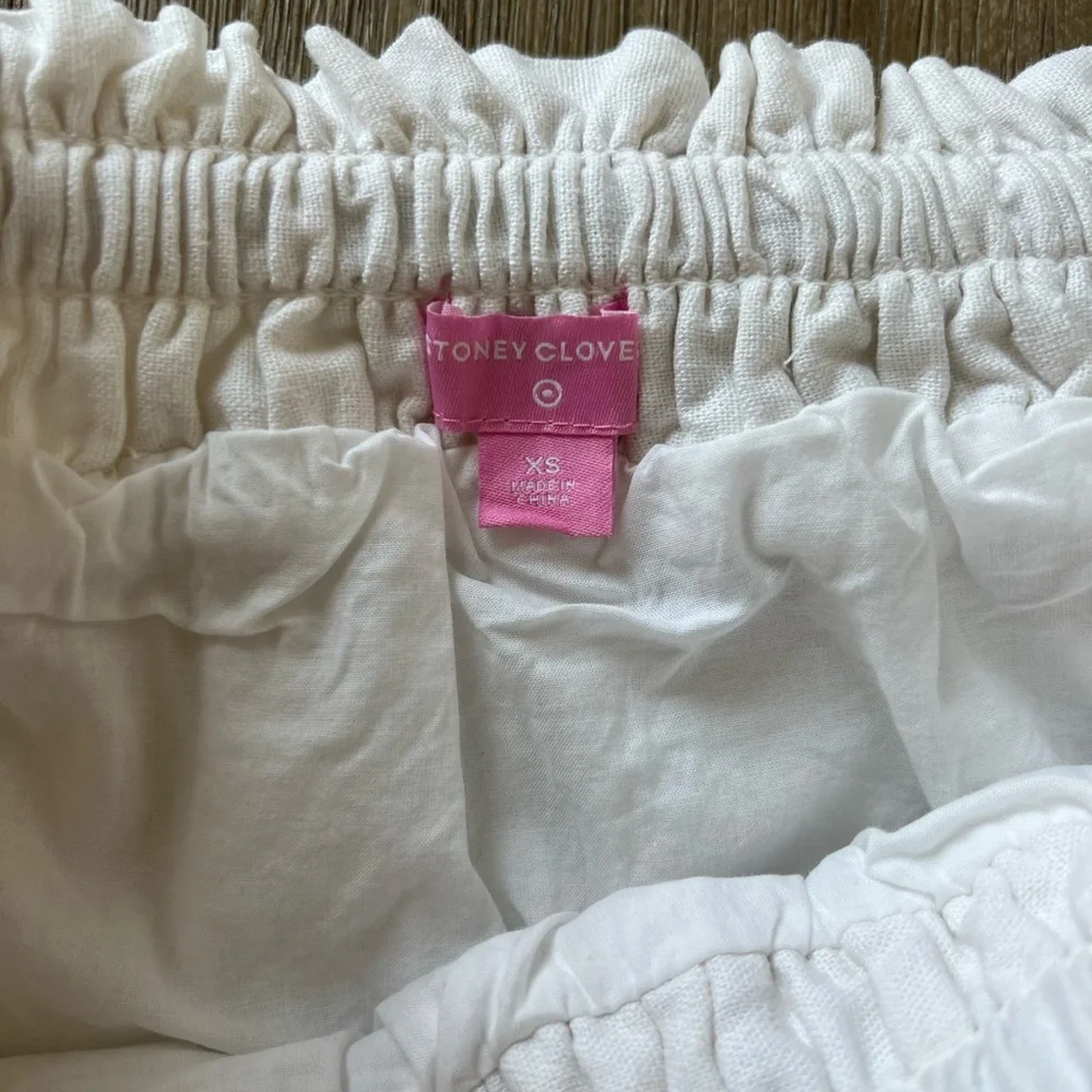 NEW NWT Stoney Clover lane by Target ruffle linen white skirt size XS